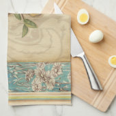 Bruine en blauwe vogel op een bijkantoor die omhoo theedoek (Quarter Fold)