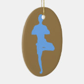 Bruine en blauwe yogha keramisch ornament (Rechts)