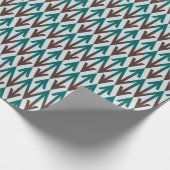 Bruine en Blauwgroen moderne geometrische pijlrije Cadeaupapier (Hoek)