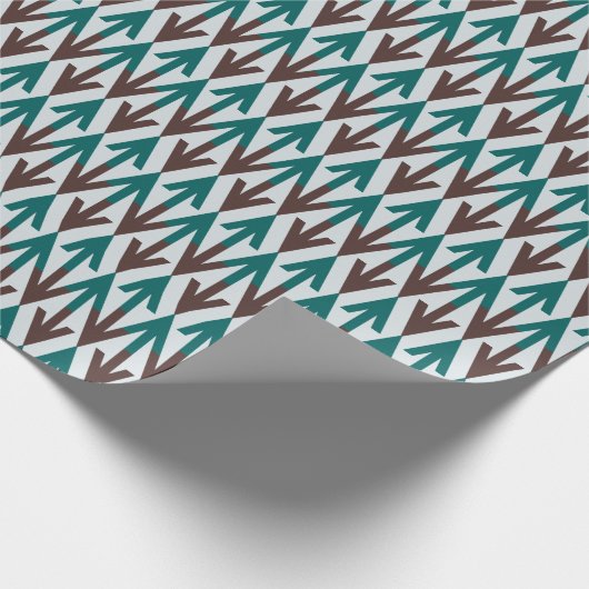 Bruine en Blauwgroen moderne geometrische pijlrije Cadeaupapier (Hoek)