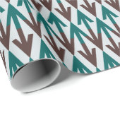 Bruine en Blauwgroen moderne geometrische pijlrije Cadeaupapier (Rol Hoek)