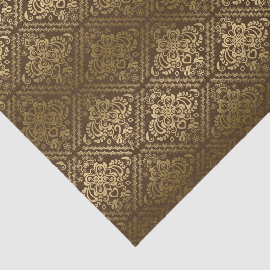 Bruine en bruine metalen goudkapjes 5 tissuepapier (Detail)