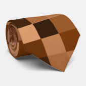 Bruine en bruine vierkanten stropdas (Opgerold)