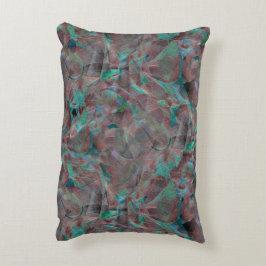 Bruine en cyaanse vlekken op onafgewerkt wandpleis accent kussen