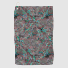 Bruine en cyaanse vlekken op onafgewerkt wandpleis golfhanddoek