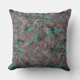 Bruine en cyaanse vlekken op onafgewerkt wandpleis kussen