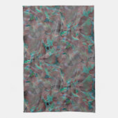 Bruine en cyaanse vlekken op onafgewerkt wandpleis theedoek (Verticaal)