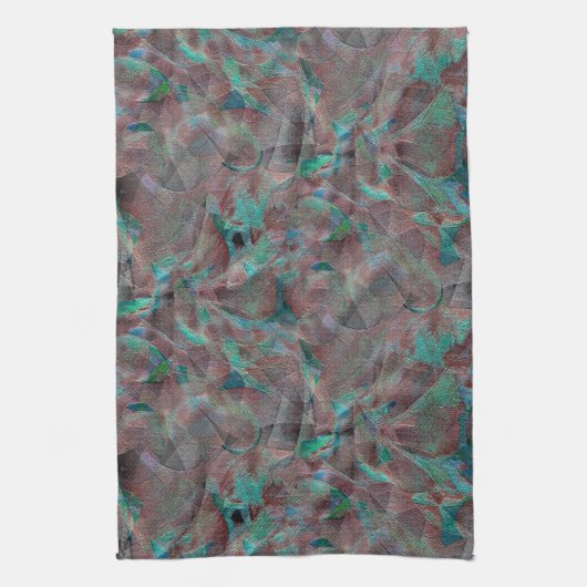 Bruine en cyaanse vlekken op onafgewerkt wandpleis theedoek (Verticaal)