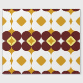 Bruine en gele bloemen cadeaupapier (Vlak)