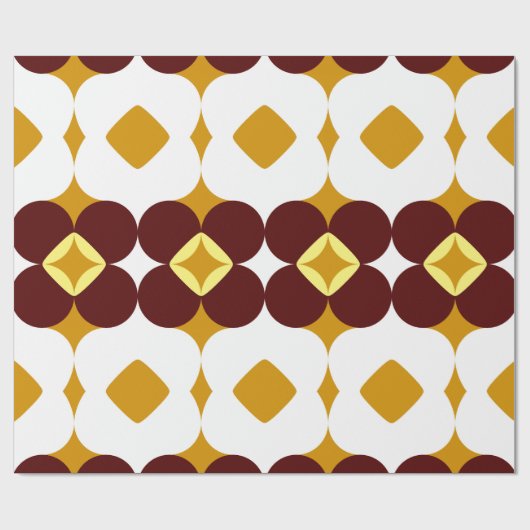 Bruine en gele bloemen cadeaupapier (Vlak)