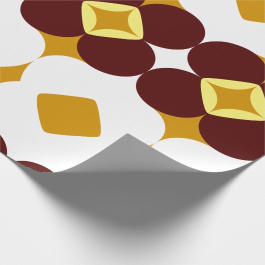 Bruine en gele bloemen cadeaupapier (Hoek)