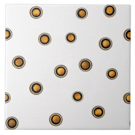 Bruine en gele cirkels tegeltje