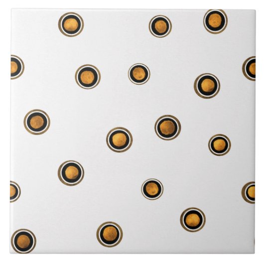 Bruine en gele cirkels tegeltje (Voorkant)