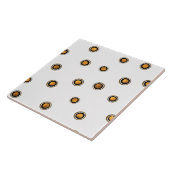 Bruine en gele cirkels tegeltje (Zijkant)