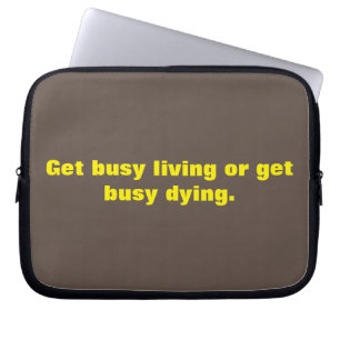 Bruine en gele citaten klein tekst ontwerp laptop sleeve