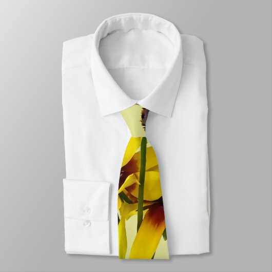 Bruine en gele zwarte oogschorren stropdas (Gebonden)