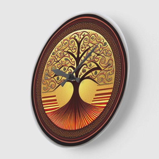 Bruine en goudboom van de levensklok grote klok (Hoek)