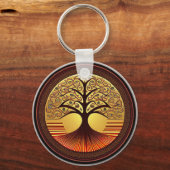 Bruine en goudboom van de Sleutelhanger van het le (Achterkant)