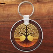 Bruine en goudboom van de Sleutelhanger van het le (Voorkant)