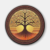 Bruine en goudboom van het leven Magnet (Voorkant)