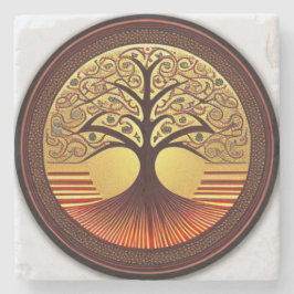 Bruine en goudboom van het Onderzetter van het lev