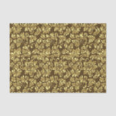 Bruine en gouden  bloemdamast tissuepapier (Voorkant)