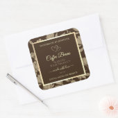 Bruine en Gouden Bloemen Product Etiketten met Har (Envelop)