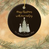 Bruine en gouden kerstboom en sterren keramisch ornament