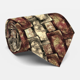 Bruine en gouden vlek, rechthoekige stukken, met c stropdas