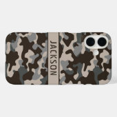 Bruine en grijze camouflage gepersonaliseerd Case-Mate iPhone case (Achterkant (horizontaal))