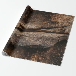 Bruine en grijze rotsformatie cadeaupapier