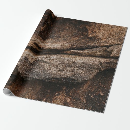 Bruine en grijze rotsformatie cadeaupapier (Uitgerold)