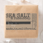 Bruine en Grijze Zeep Product Verpakking Aangepast Etiket (Insitu)