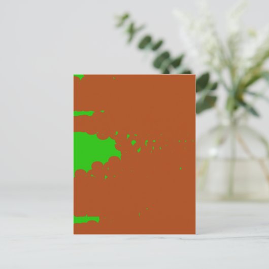 bruine en groene abstracte kunst briefkaart (Staand voorkant)