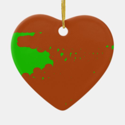 bruine en groene abstracte kunst keramisch ornament (Voorkant)