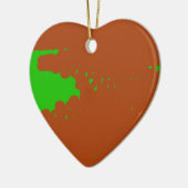 bruine en groene abstracte kunst keramisch ornament (Links)