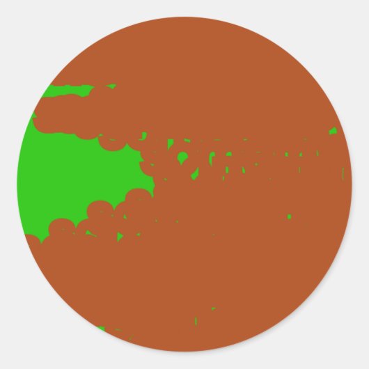 bruine en groene abstracte kunst ronde sticker (Voorkant)