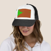 bruine en groene abstracte kunst trucker pet (In situ)