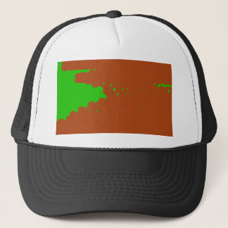 bruine en groene abstracte kunst trucker pet