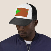 bruine en groene abstracte kunst trucker pet (In situ)