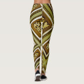 Bruine en groene architectuur leggings (Achterkant)