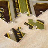 Bruine en groene architectuur legpuzzel (Zijkant)