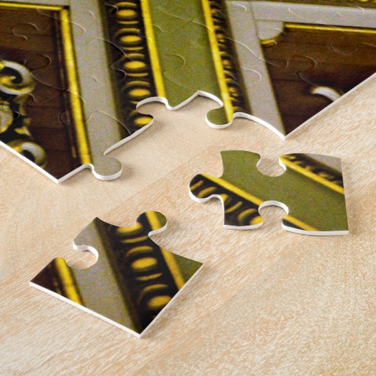 Bruine en groene architectuur legpuzzel (Zijkant)