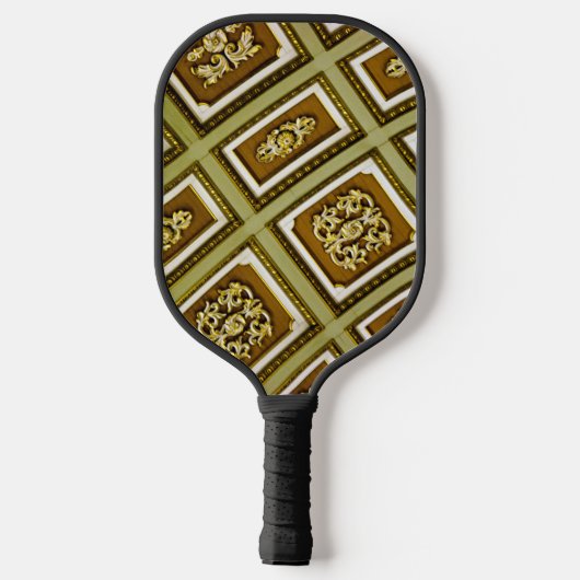 Bruine en groene architectuur pickleball paddle (Achterkant)