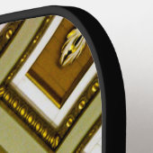 Bruine en groene architectuur pickleball paddle (Links Detail)