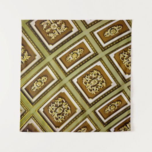 Bruine en groene architectuur wandkleed (Voorkant)