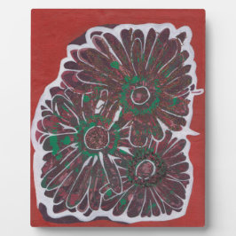 Bruine en groene bloemen fotoplaat