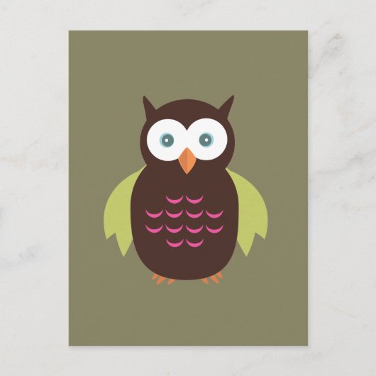 Bruine en groene boomgaarden briefkaart (Voorkant)