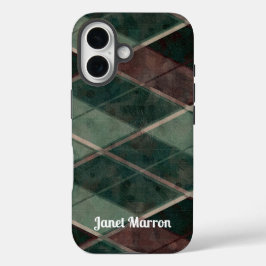 Bruine en groene diamanten iPhone / iPad case