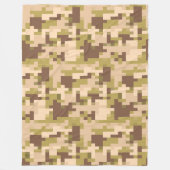 Bruine en groene digitale camouflage fleece deken (Voorkant)